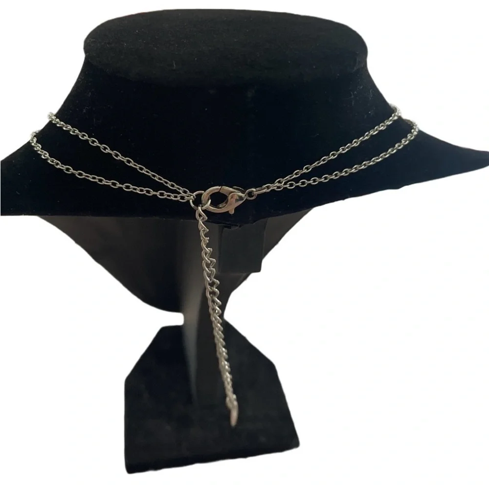 Elegant Silver Necklace with Green Accents